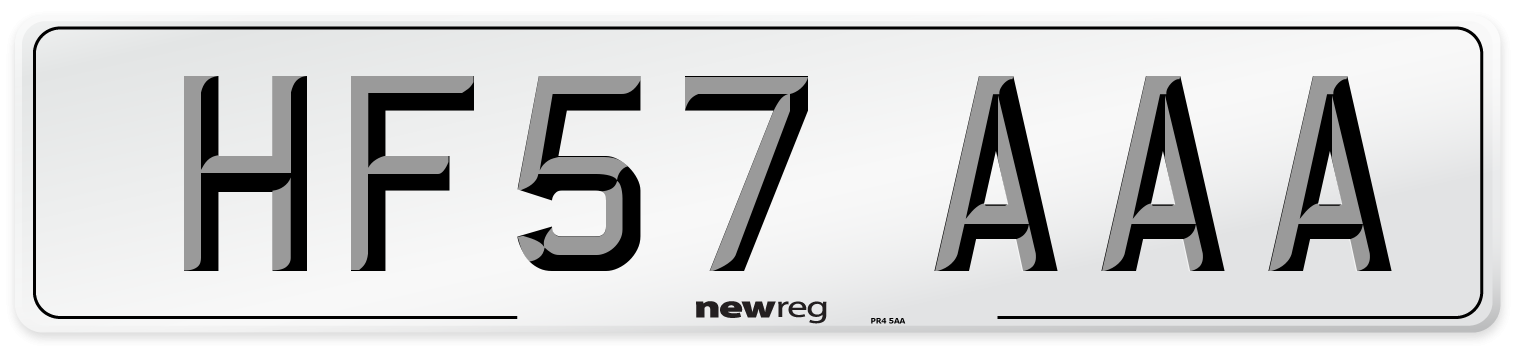 HF57 AAA Number Plate from New Reg
